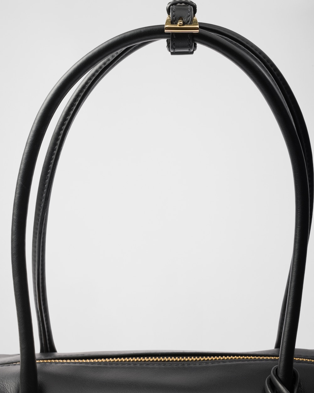 Re-Nylon and Leather Medium Top-Handle Bag With Padlock - Image 6